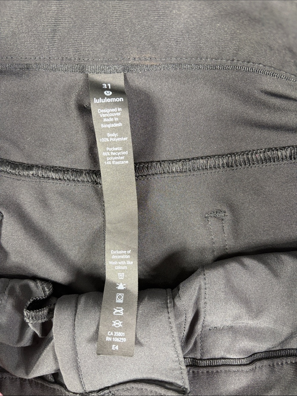 Lululemon men’s size 31 commission slim fit chino pants black EUC - Picture 2 of 10
